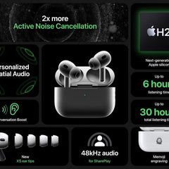 Airpods Pro 2nd Generation ANC (Type - C) | Magsafe Wireless Charging Case | 100% Warranty Covered